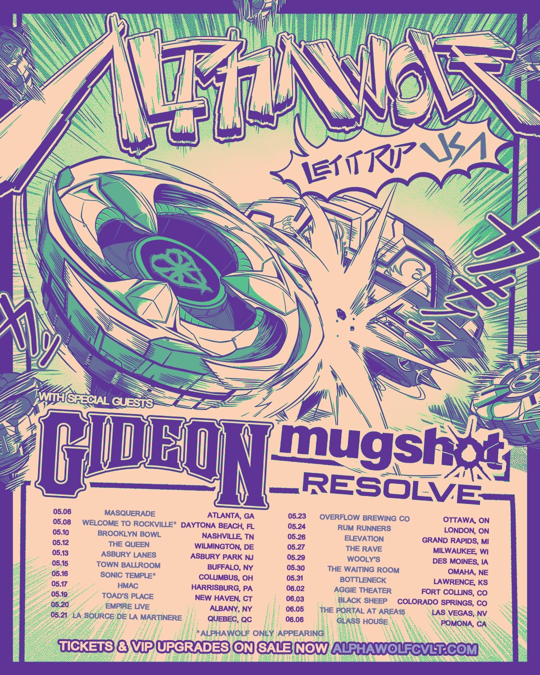Alpha Wolf Let It Rip Tour Poster 2026